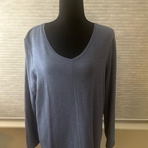 JJill, purejill long sleeve, v-neck with side pockets dress in size large.